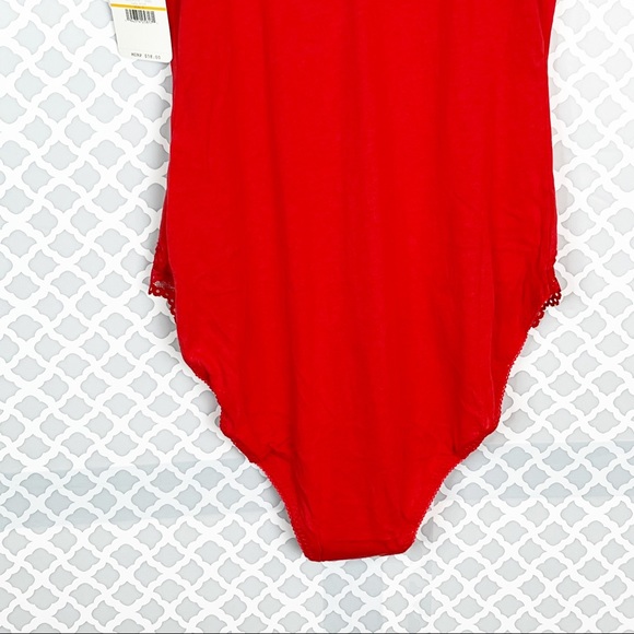NWT Free People Side of Sass Bodysuit in Lady Bird (red) - Picture 8 of 13